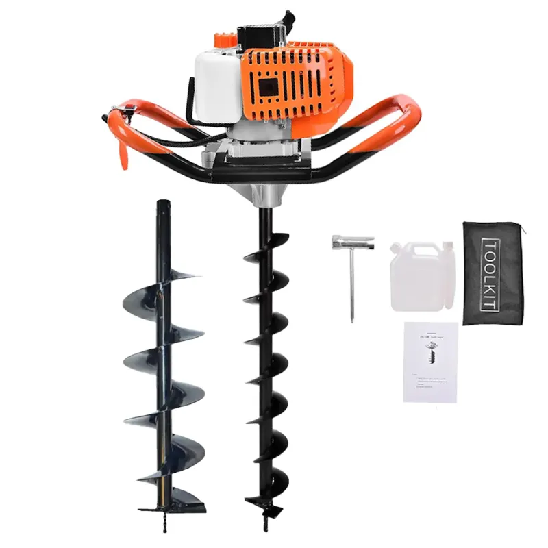 Heavy Duty 2-stroke, 2.6 HP 52-cc with 4 and 8 inch Drill Bit For Earth Auger/ Post Hole Digger Machine