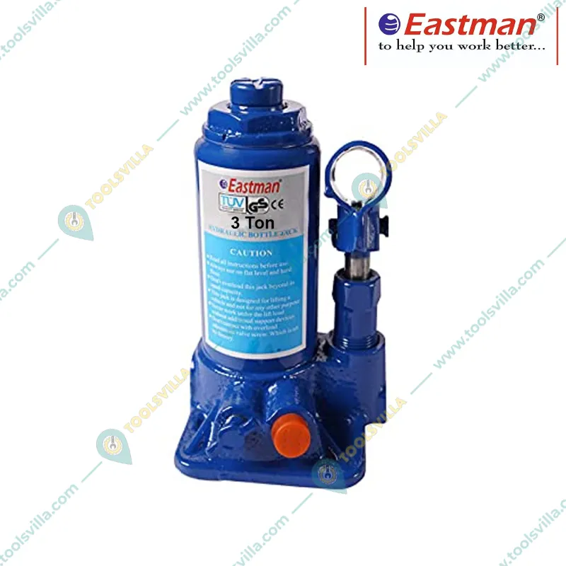 Eastman 3 Ton Hydraulic Bottle Jack for Mid-Size Cars, SUV-305 mm Maximum Lifting Height (E-2258)