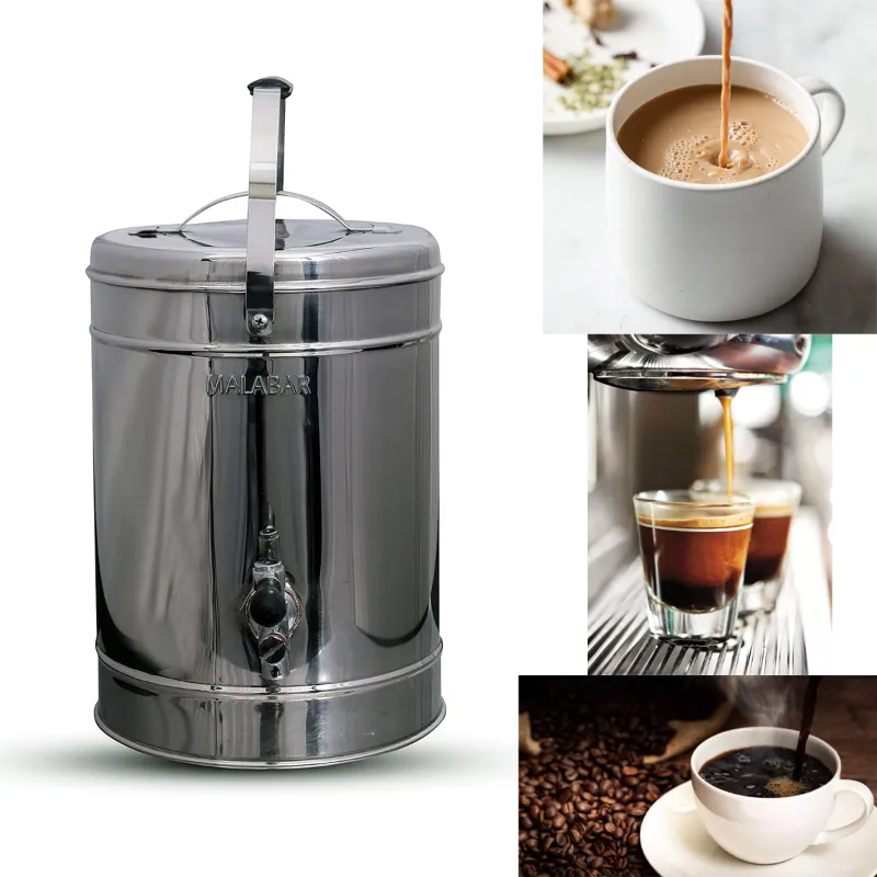 Malabar Eco-Friendly Stainless Steel Premium Urn with Tap for Tea/Coffee With Hot and Cold Pot Double Insulated Wall 5 L