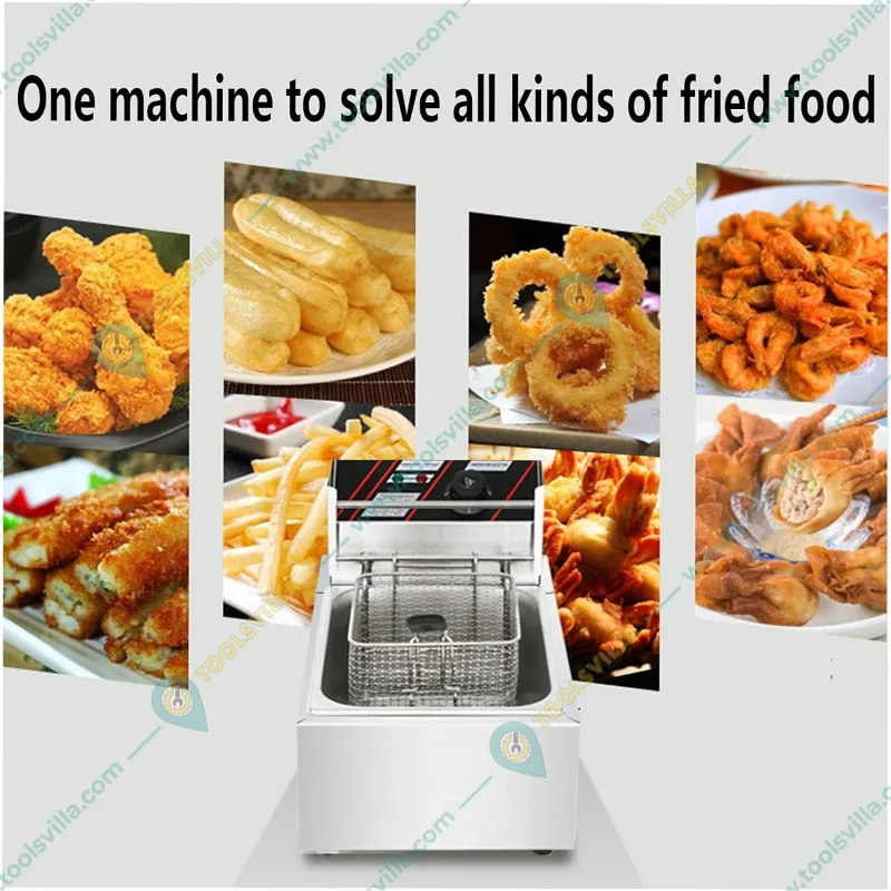 Commercial 4L Electric Deep Fryer 2000W, SS Body