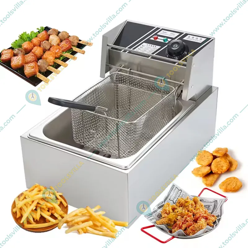 Commercial 4L Electric Deep Fryer 2000W, SS Body