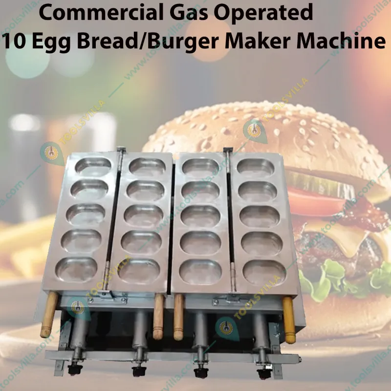  Commercial Gas Operated 10 Egg Bread/Burger Maker Machine