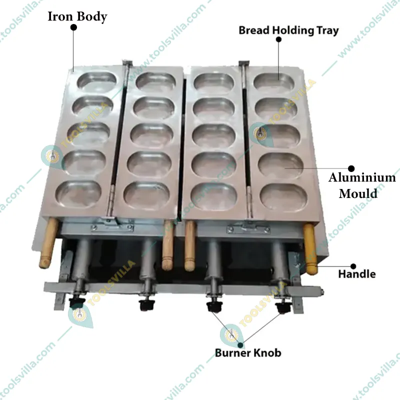  Commercial Gas Operated 10 Egg Bread/Burger Maker Machine
