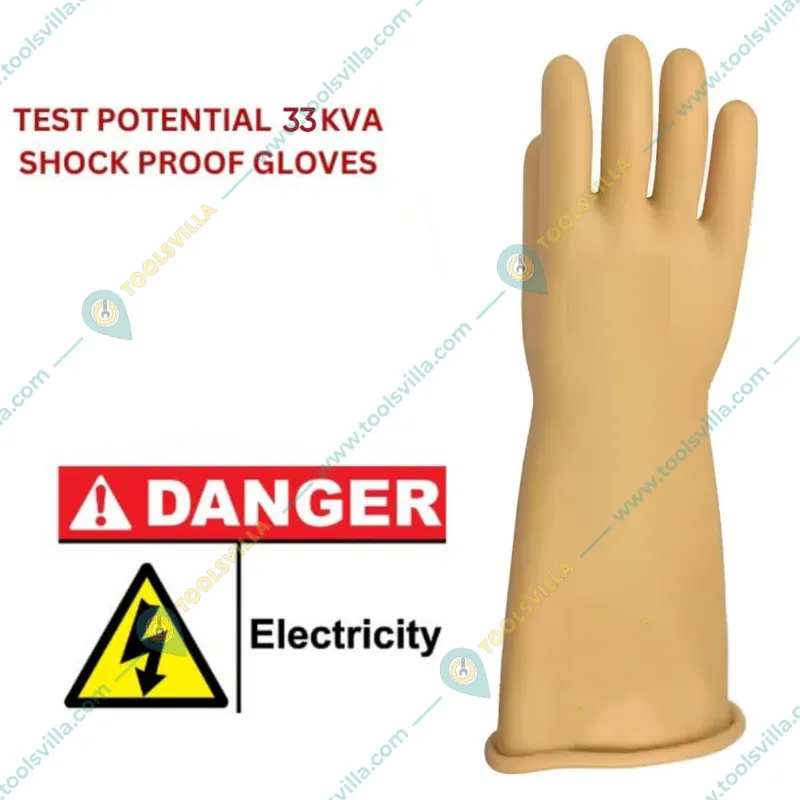 Premium Quality 33KV 7500V Working Potential Electrical Insulating Rubber Safety Gloves(Pack-1)