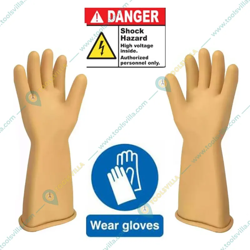 Premium Quality 33KV 7500V Working Potential Electrical Insulating Rubber Safety Gloves(Pack-1)