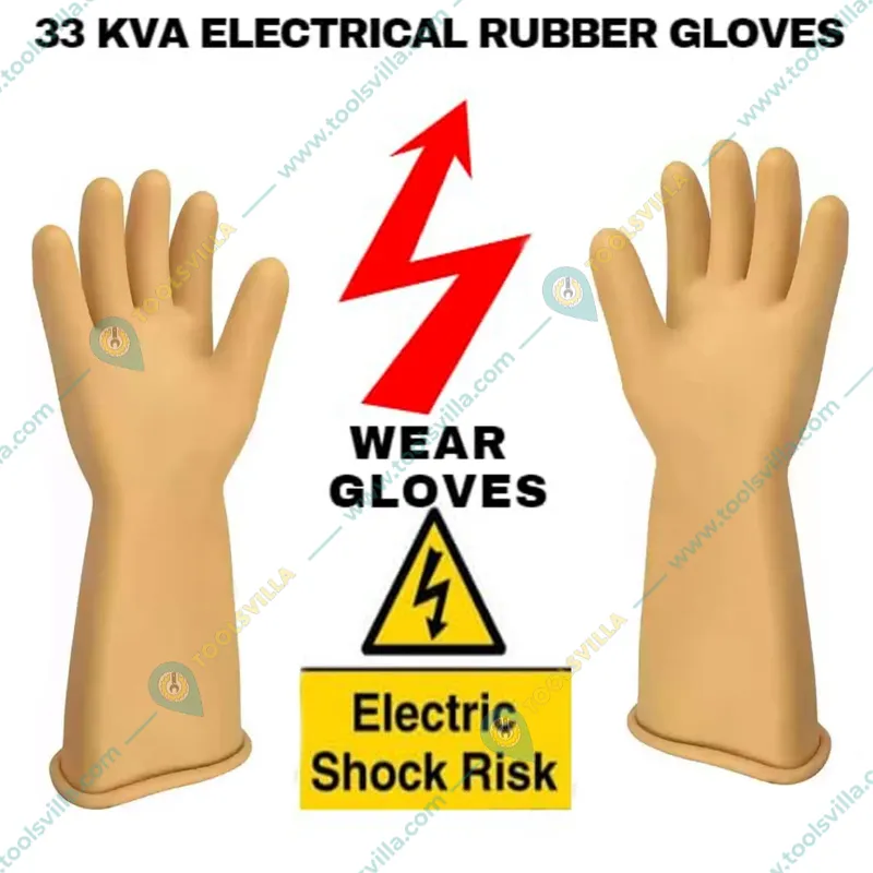 Premium Quality 33KV 7500V Working Potential Electrical Insulating Rubber Safety Gloves(Pack-1)