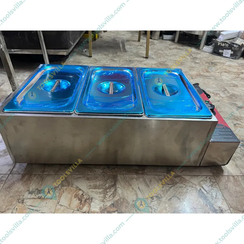  Heavy Duty Stainless Steel 3 Pan Electric Bain Marie, 1.5KW 