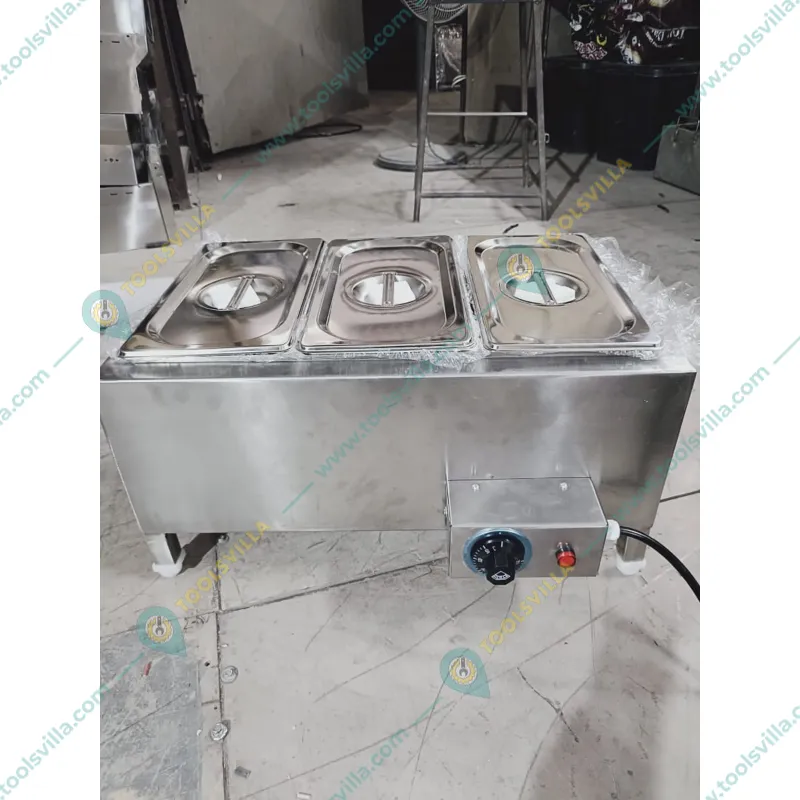  Heavy Duty Stainless Steel 3 Pan Electric Bain Marie, 1.5KW 