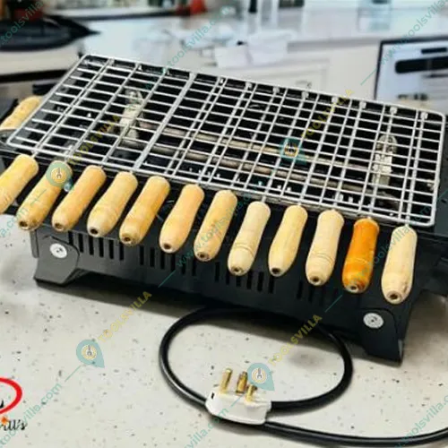 17 inch Electric BBQ Grill with 12 Skewers