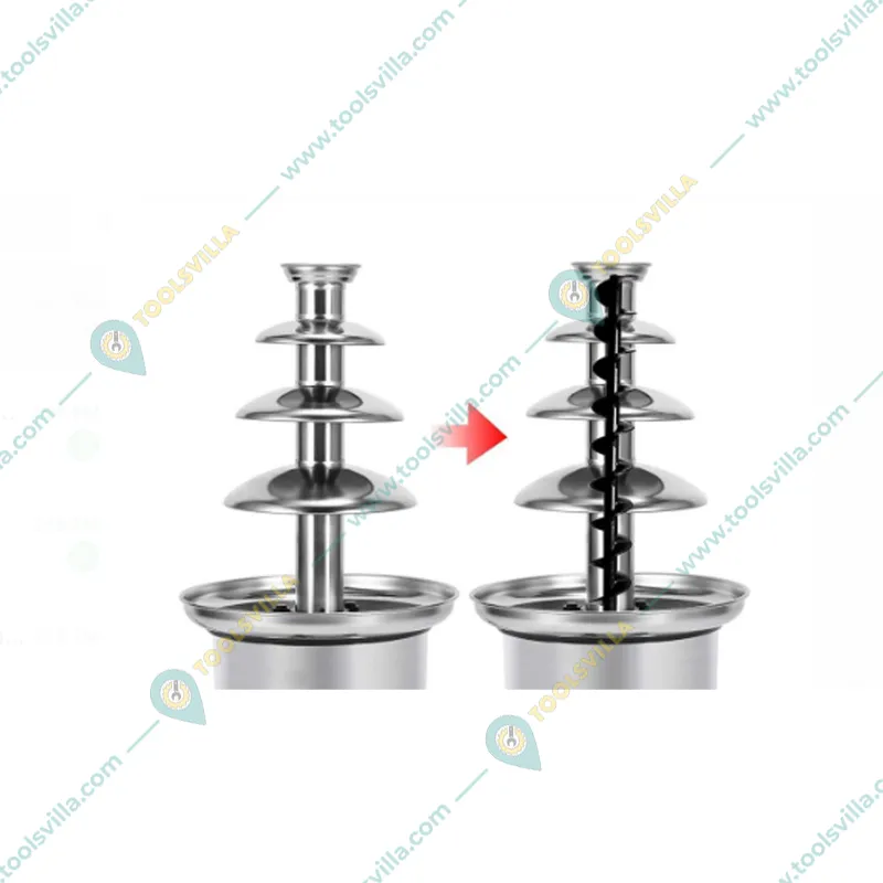 Stainless Steel Electric 4 Steps Chocolate Fountain Machine 