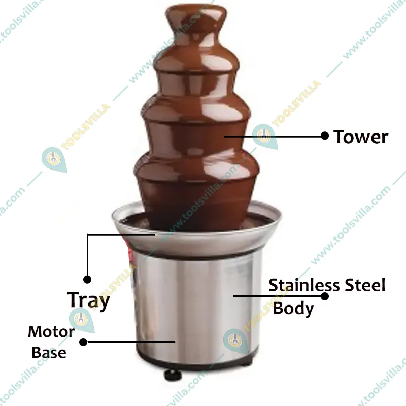 Stainless Steel Electric 4 Steps Chocolate Fountain Machine 