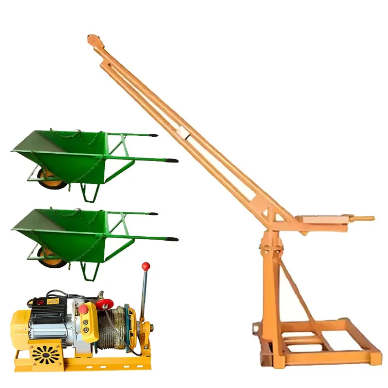 Crossbee 500 kg Mini Crane 360° With 5 HP Electric Clutch Winch, 8 mm & 40 Meter Rope & 2 Pcs Wheel Trolley