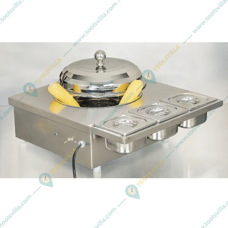Stainless Steel Superior Electric 5 ltr Sweet Corn Making Machine With 3 GN Pans