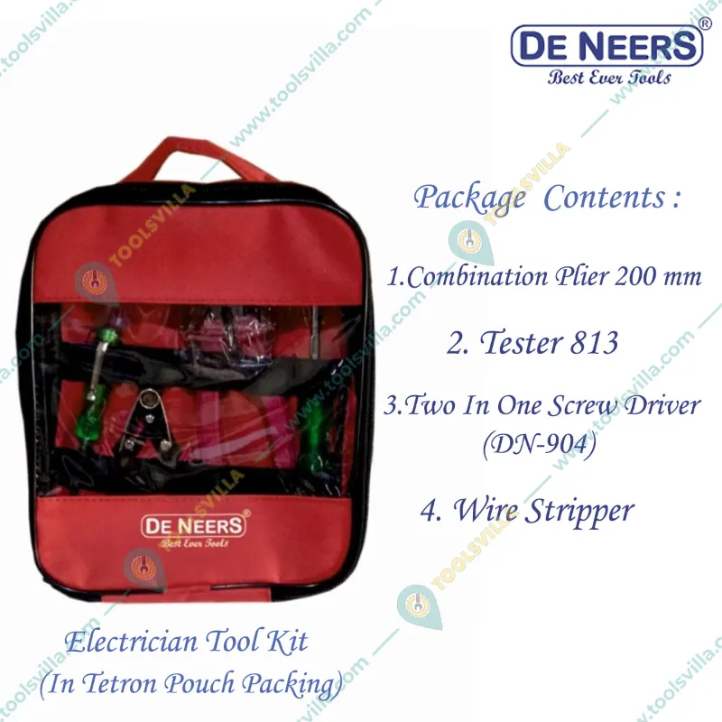 De Neers Electrician Tool Kit (Tetron Pouch Packing)