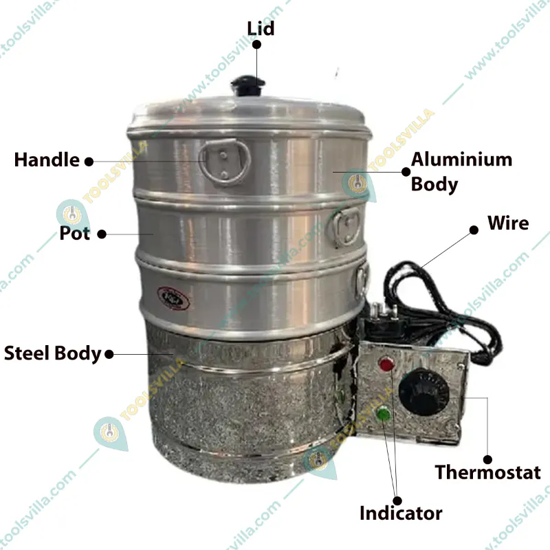 Electric 3 Pot Momo Steamer Machine, 1500 Watt 