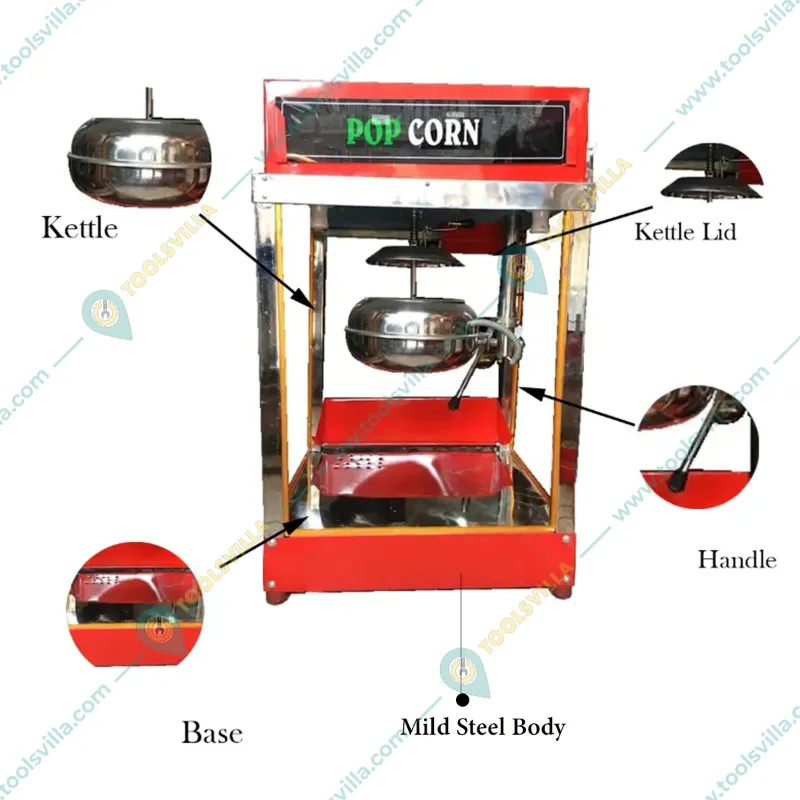 Commercial Indian Electric Popcorn Making Machine 3.7 Kg per hr Capacity