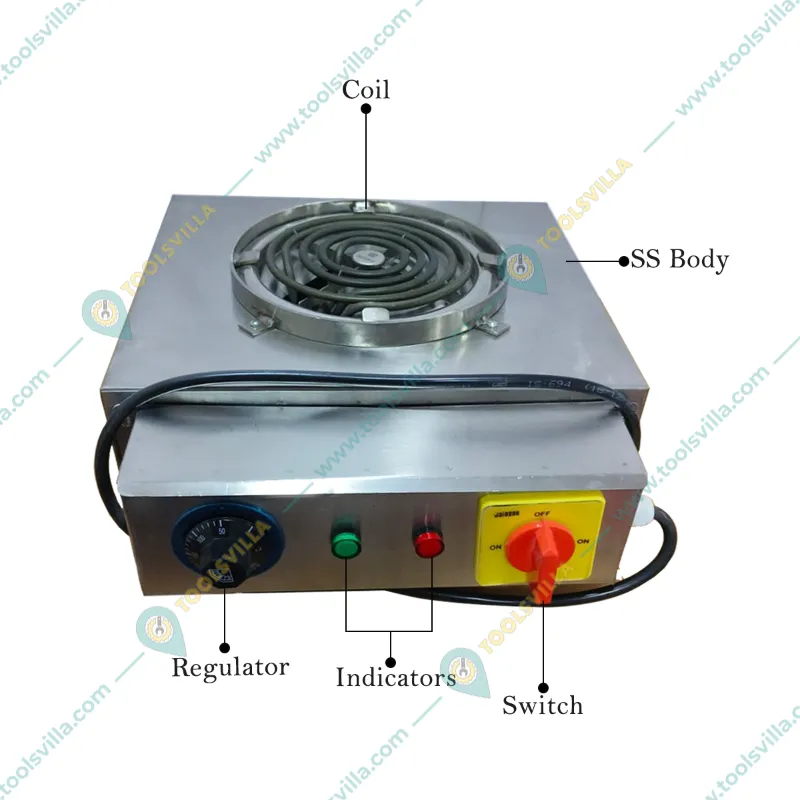  Premium Quality Hot Plate Single Coil 17 x 15 Inch, 2KW, SS Body