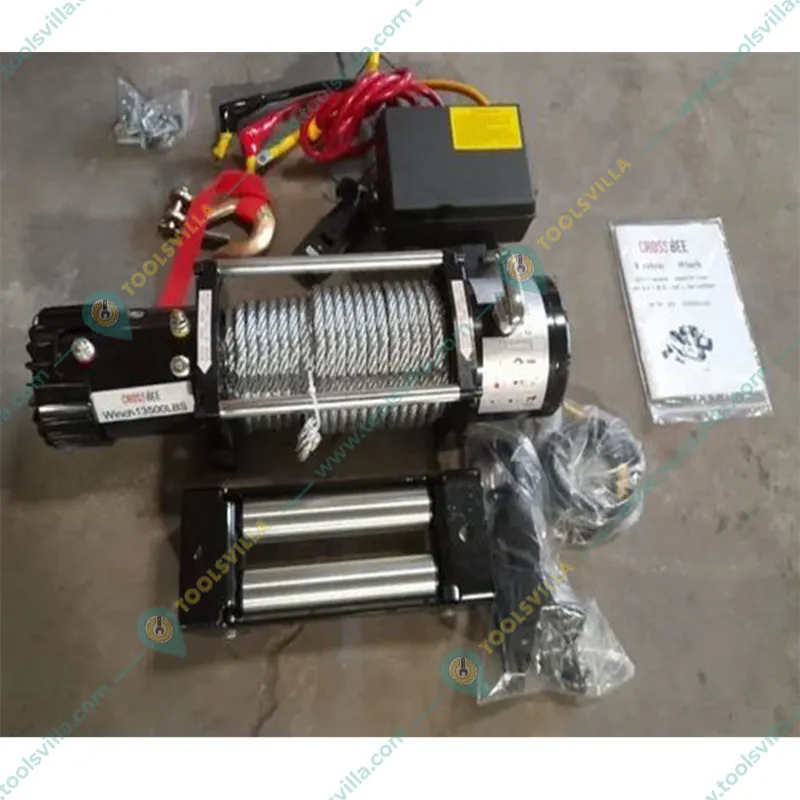 CROSSBEE 6500 LBS Electric Winch, 4.2 Hp- 25 m * 7.2 mm wire rope For Towing- SUVs, ATVs, UTVs, Cars, Boats, Jeeps, Trucks (2722Kg)
