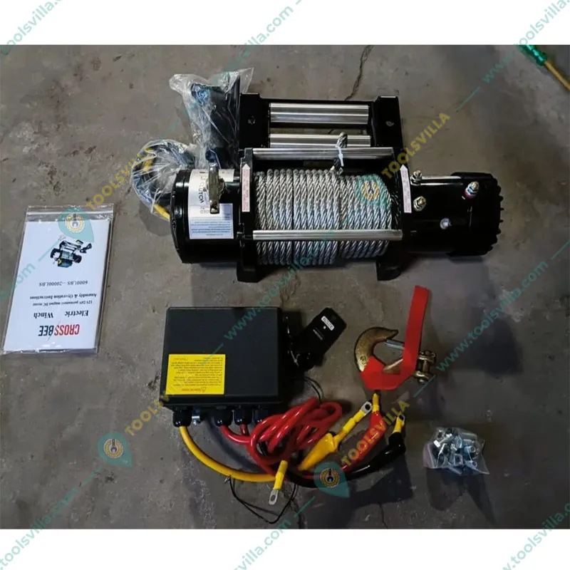 CROSSBEE 6500 LBS Electric Winch, 4.2 Hp- 25 m * 7.2 mm wire rope For Towing- SUVs, ATVs, UTVs, Cars, Boats, Jeeps, Trucks (2722Kg)