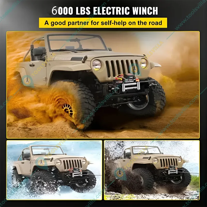 CROSSBEE 6500 LBS Electric Winch, 4.2 Hp- 25 m * 7.2 mm wire rope For Towing- SUVs, ATVs, UTVs, Cars, Boats, Jeeps, Trucks (2722Kg)