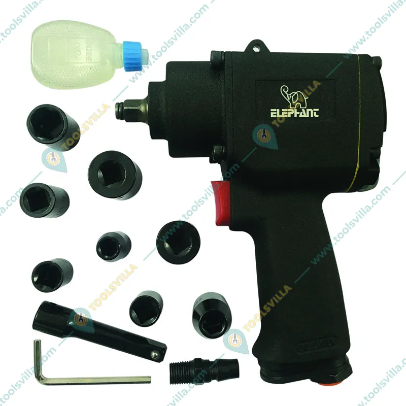 Elephant 3/8 Inch Impact Wrench With 8 Sockets (IW-01)