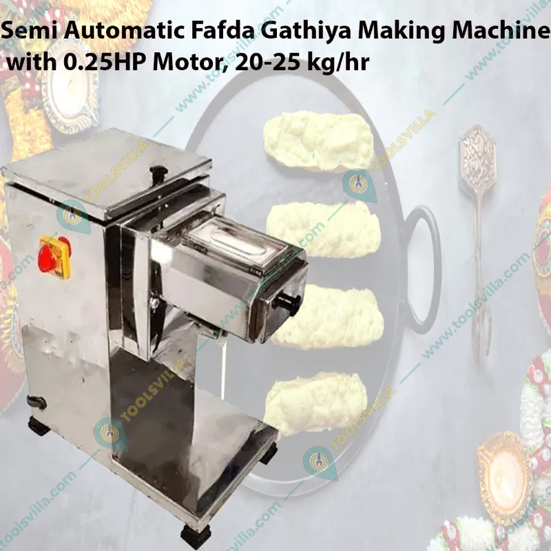 Semi Automatic Fafda Gathiya Making Machine with 0.25HP Motor, 20-25 kg/hr