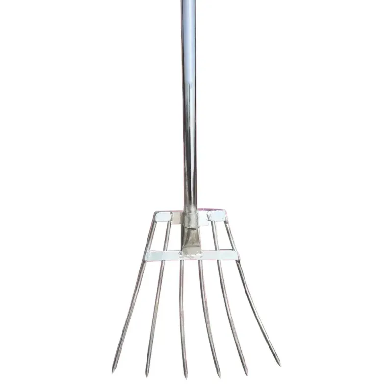 Stainless Steel Farmer Fork, Garden Rake for Soil Cultivation and Weeding