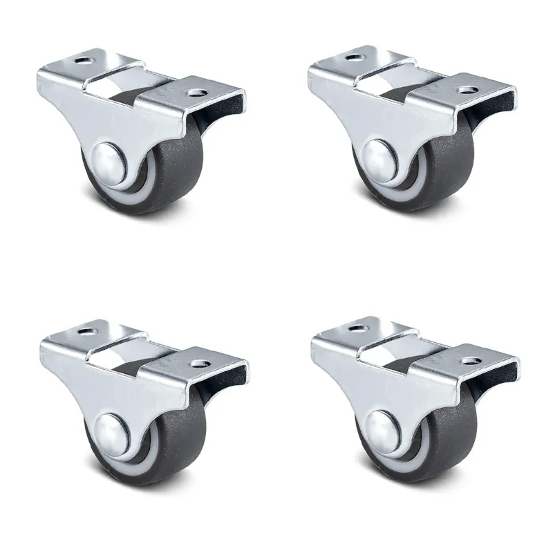 Ackwheel 4 Pcs 25 mm Single Fix Castor Wheel , 65 Kg Load Capacity,16 Gauge Steel Plate & 27 mm Overall Height ( A-117)