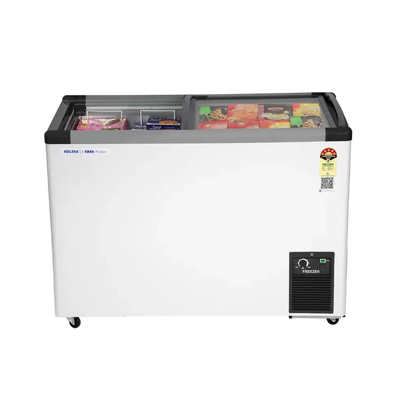Voltas GT340GA5-W Flat Glass Top Freezer with 275 Liter Capacity and 5 Star with 4 years Warranty