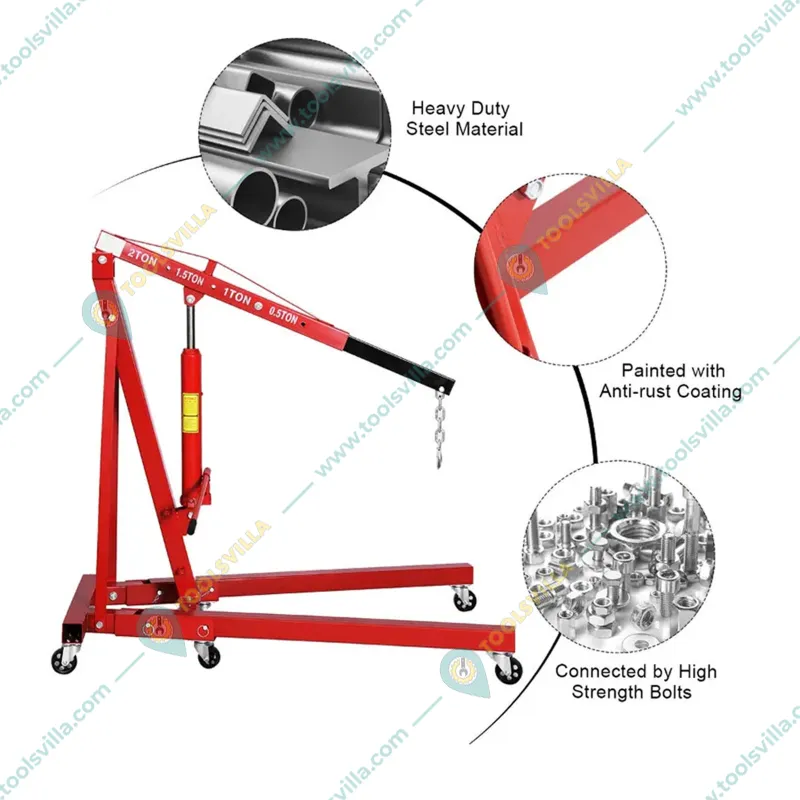 3D Master 2 Ton Capacity Hydraulic Floor Crane With 2450 mm Maximum Lifting Height