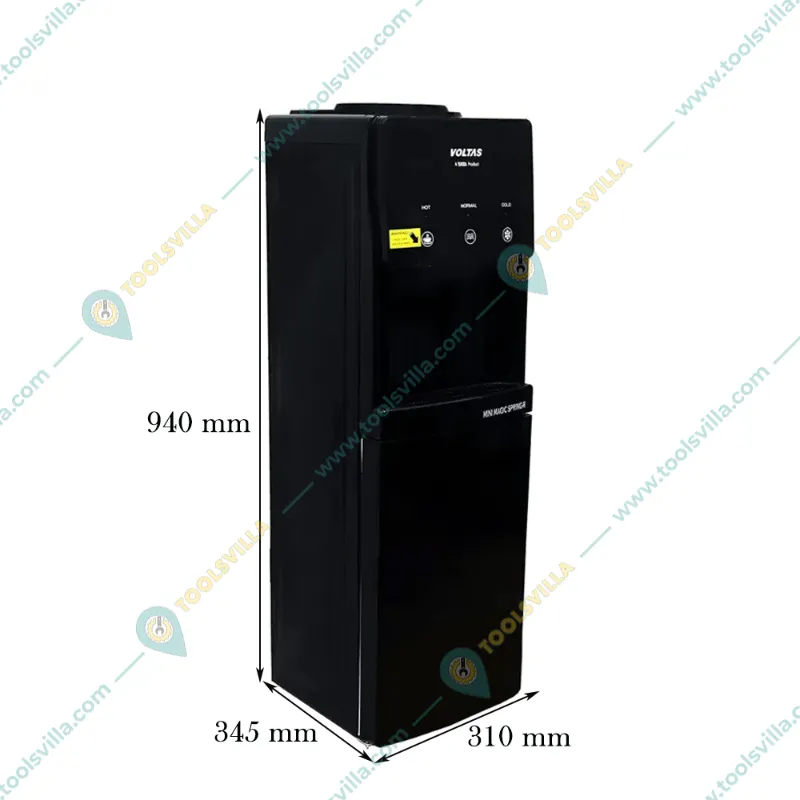 Voltas Minimagic SPRING R Black Floor Mounted Water Dispenser with 3 Tap (Hot, Normal and Cold)