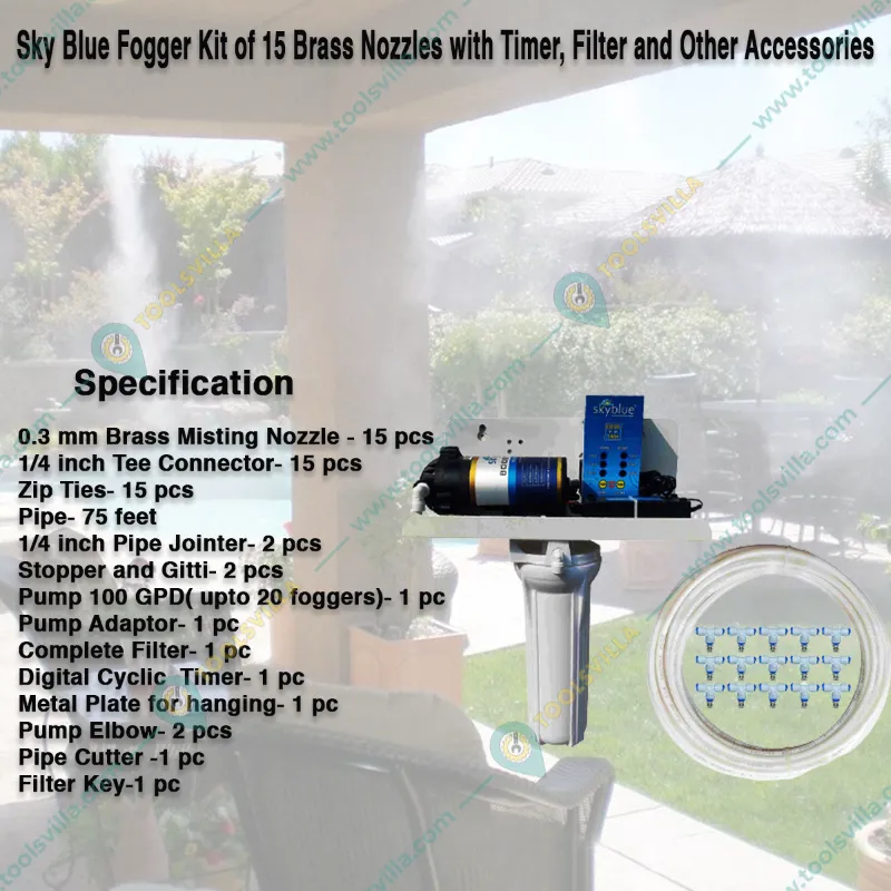 Fogger Kit of Nozzles, Timer, Filter, Accessories