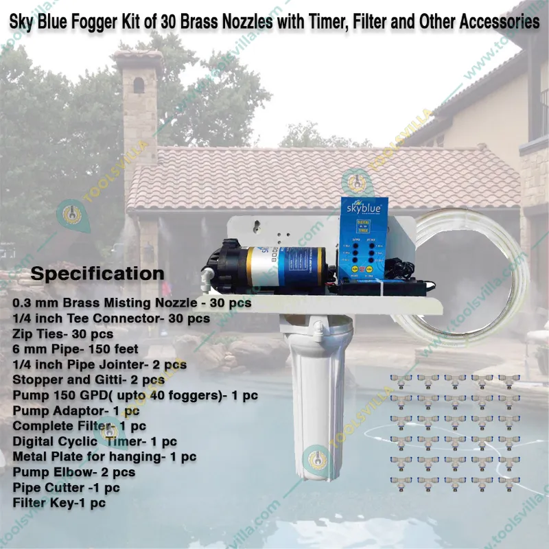 Fogger Kit Nozzles with Timer, Filter and Accessories