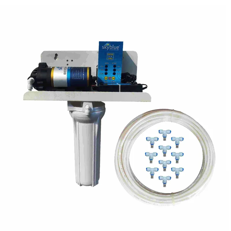Sky Blue Fogger Kit of 10 Brass Nozzles with Timer, Filter and Other Accessories (1 Year Warranty)