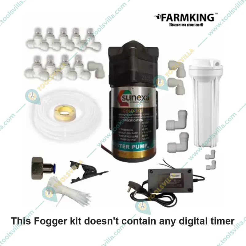 FARMKING  Fogger Kit of 10 Brass Nozzles with Filter ,Pump & Other Accessories (6 Months Warranty)
