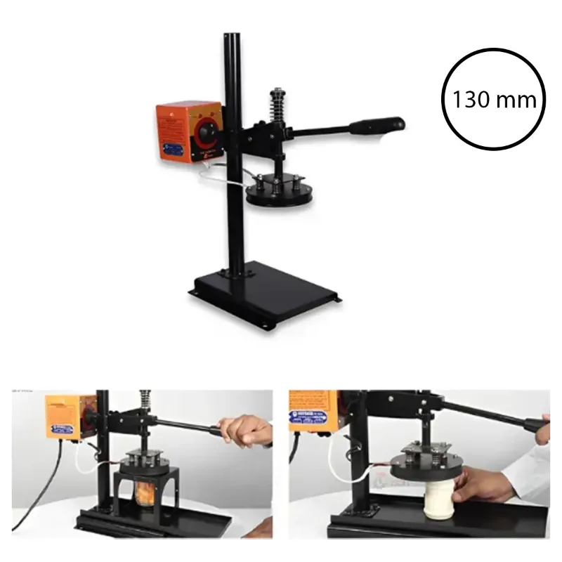 130 mm Electric Manual Foil Sealing Machine 350W  For Plastic Jar Sealing