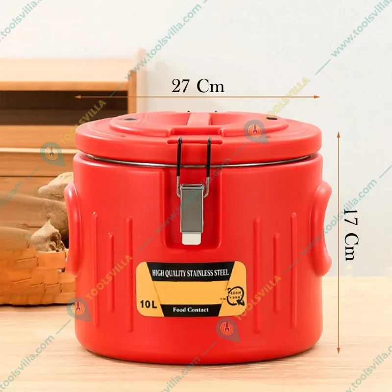 Commercial Stainless Steel Food Container, 10 litres Capacity