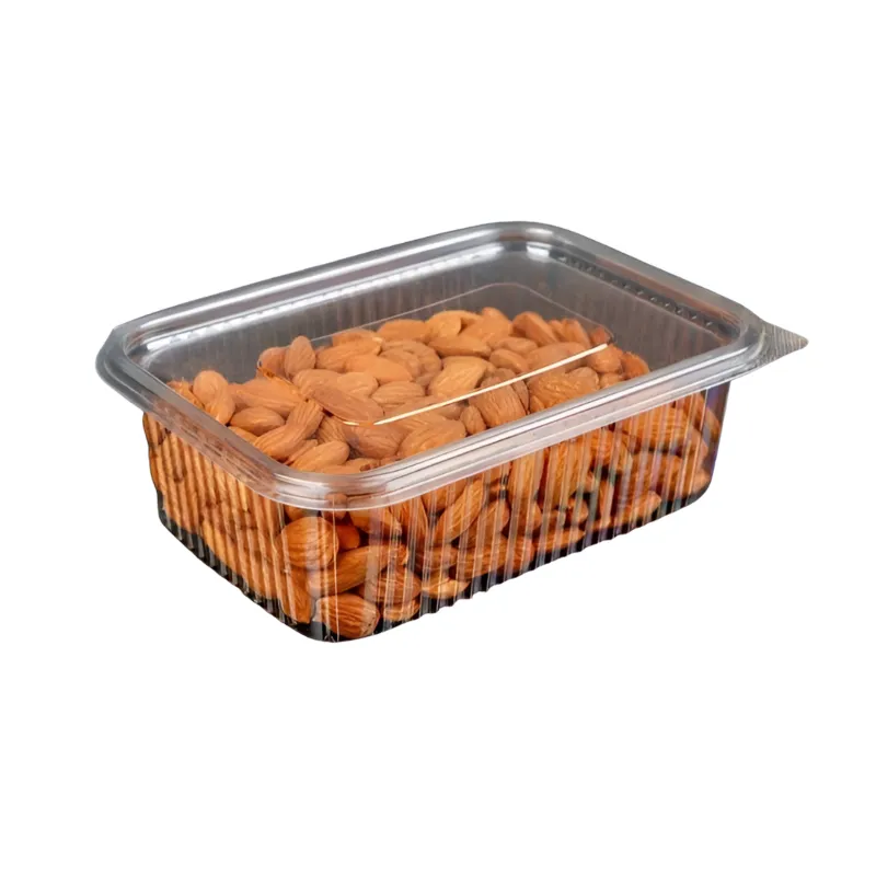 600ml Hinged PET Containers for Food Storage