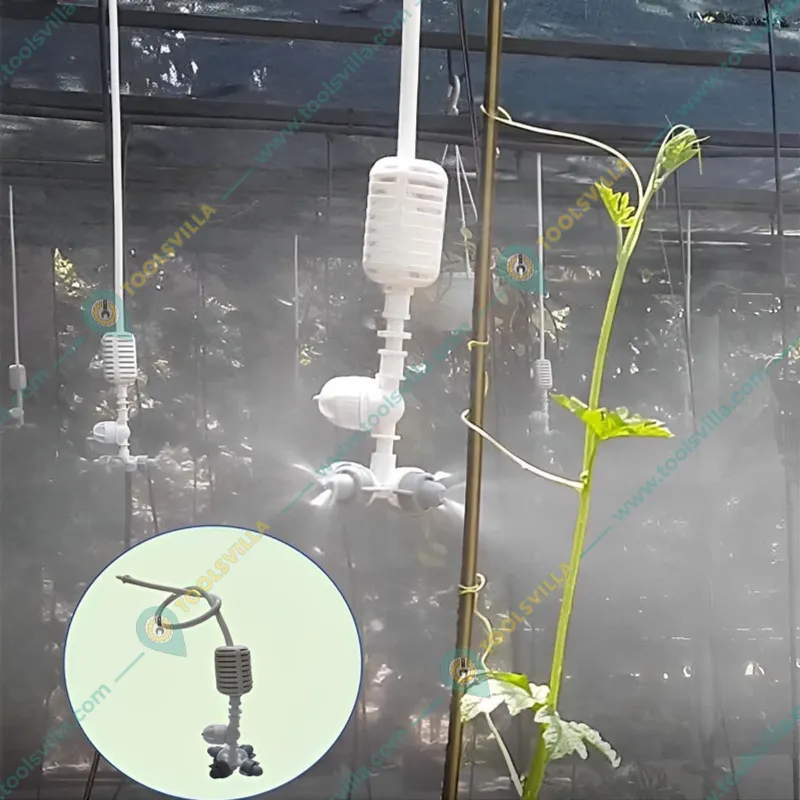 Irrigation Fogger System 4 Way Fogger Assembly Unit with Check Valve for Garden, Greenhouses, Poultry Farm(Pack of 10) 