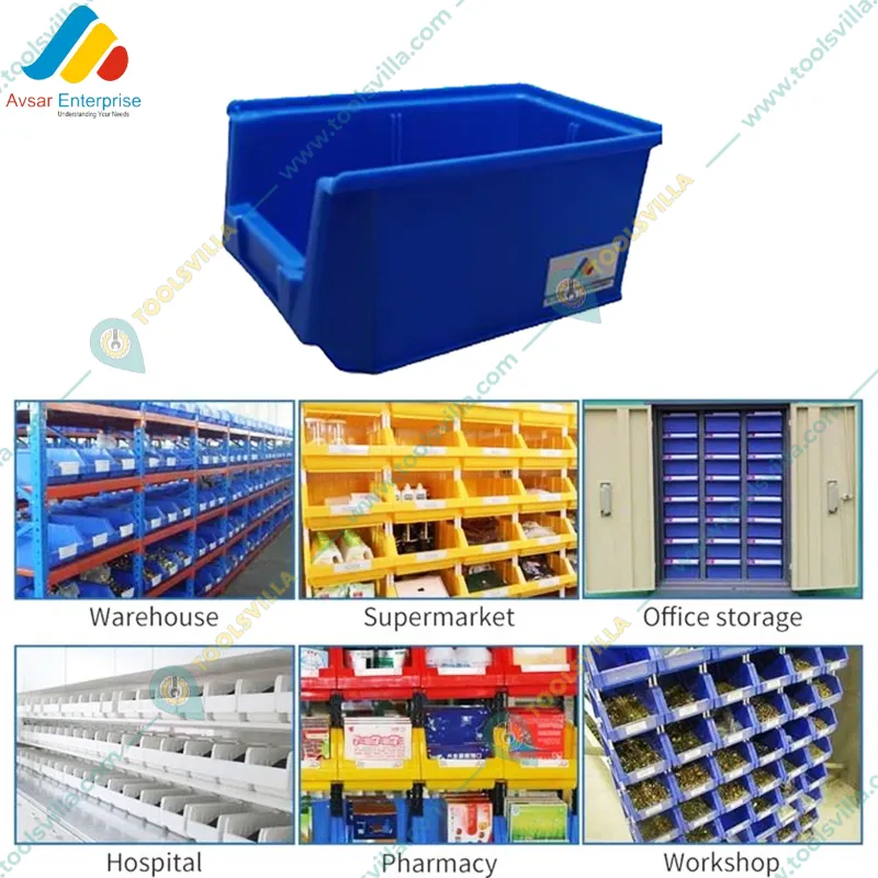 Avsar 230 x 150 x 120 mm FPO Blue Storage Bin, Premium HDPE Material (Bin-25) - Pack of 6
