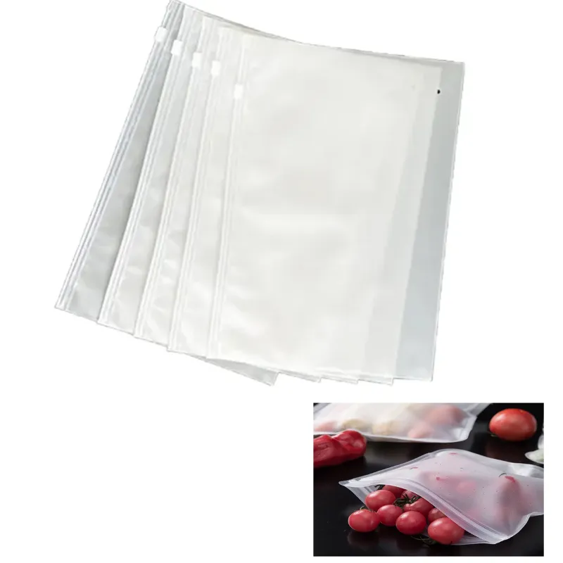 20 x 30cm Frosted Bag with Seal Slider and Hole for Fruits, Vegetables and Apparel Packing