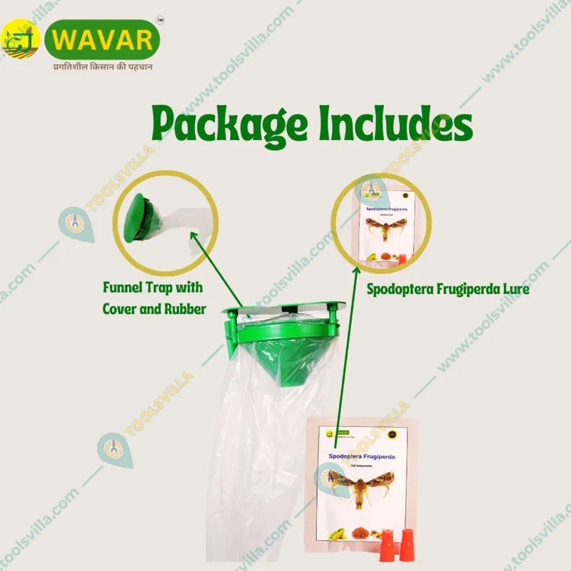 WAVAR Funnel Trap with Spodoptera Frugiperda | Fall Armyworm(Pack-6 Traps with 6 Lures)