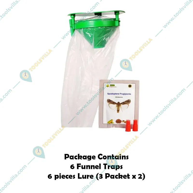 WAVAR Funnel Trap with Spodoptera Frugiperda | Fall Armyworm(Pack-6 Traps with 6 Lures)