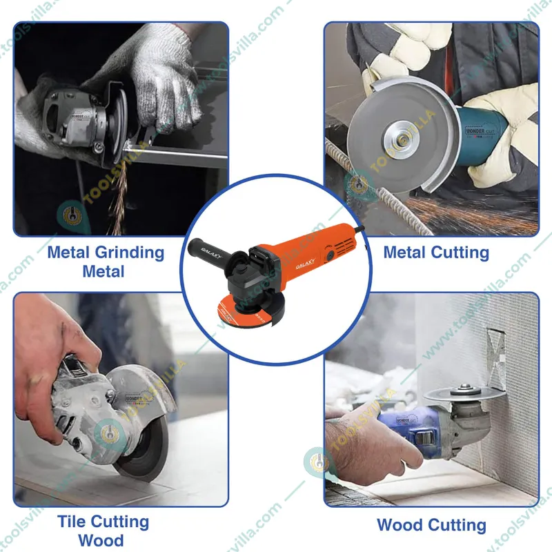 Galaxy Pro 100 mm 1200 Watt Angle Grinder With Accessories, 11000 RPM (GLX-1200)