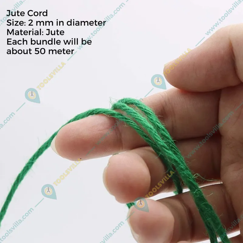 Ecofynd Garden Twines | Jute Plant Ties for Climbers/Crafts/Decoration(CORD003-DGN-050)-Pack of 2