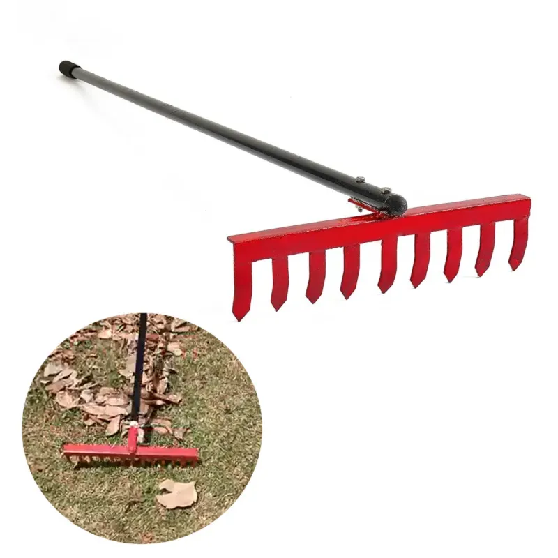 Heavy Duty Steel Garden Rake | Leaf Rake for Gardening and for Quick Clean Up of Lawn