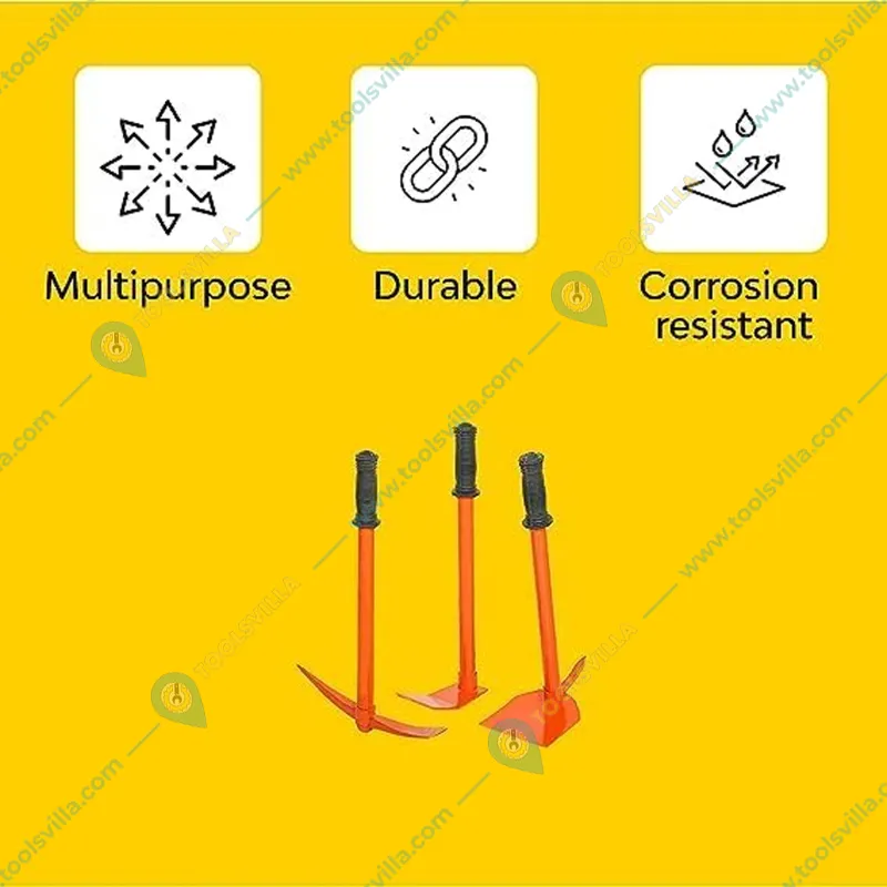 Jaiveer Garden Tools Set of a Tiller, Hoe and a Cultivating Hoe | Used for Effective Gardening