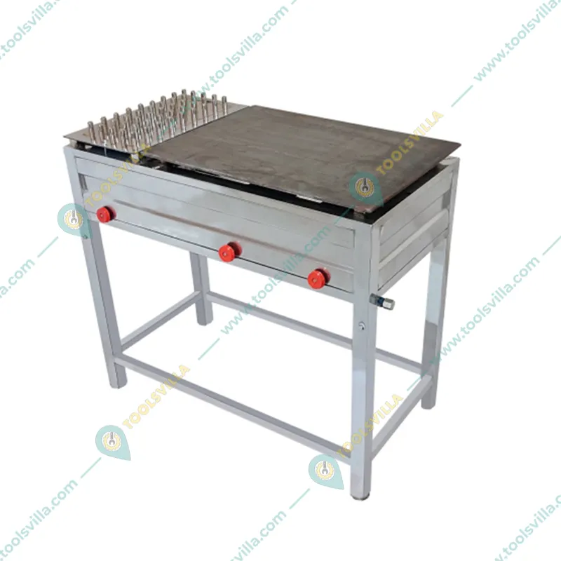  Commercial Gas Operated 18 x 36 x 32 Inch Chapati Tawa Bhatti with Puffer Plate 