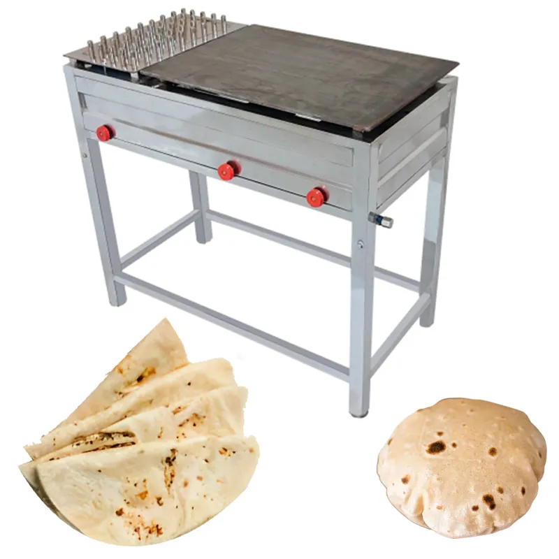 Commercial Gas Operated 18 x 36 x 32 Inch Chapati Tawa Bhatti with Puffer Plate 