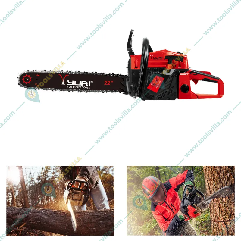 YURI Professional 62-cc Petrol Chainsaw with 22 inch Guide Bar | Ideal for Cutting Tree and Firewood | GCS-YR-6200
